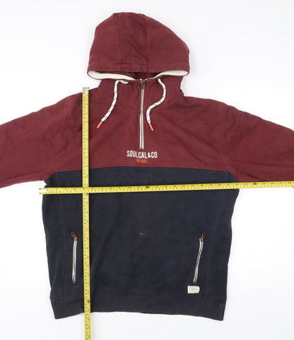 Mens UK Size XL SoulCal & Co Multicoloured 1/2 Zip Hoodie