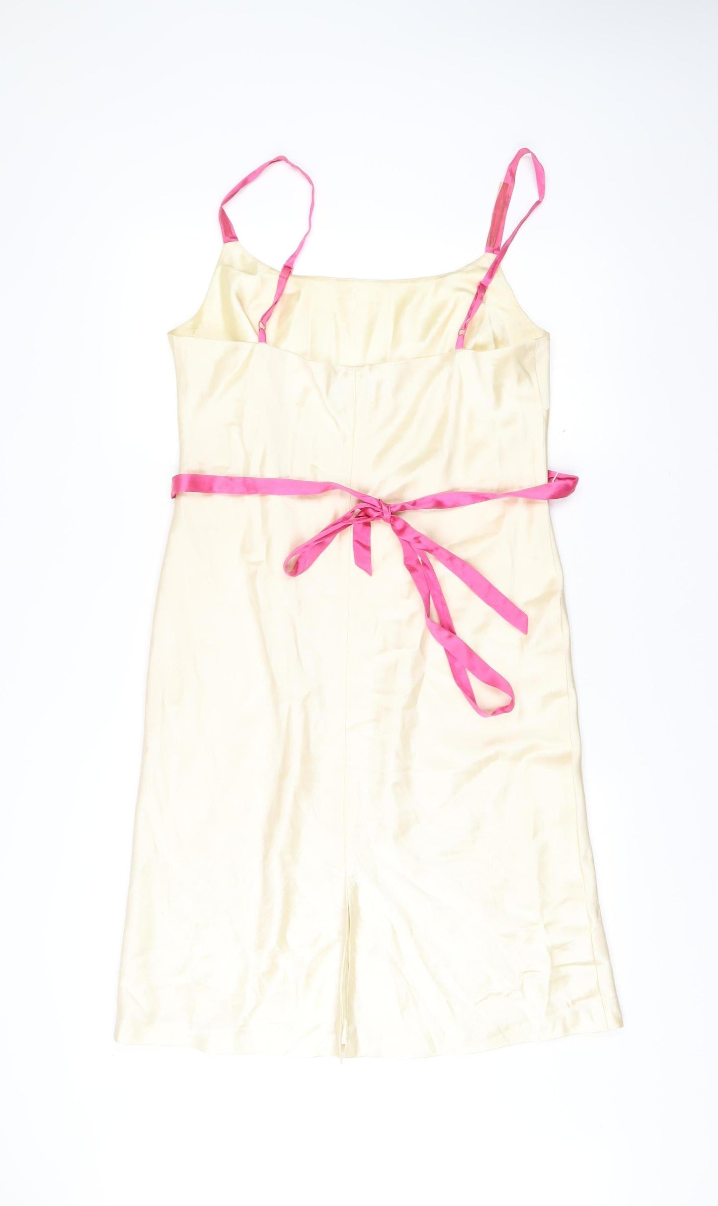Coast Women’s Ivory Floral Silk Cotton Slip Dress Size 14