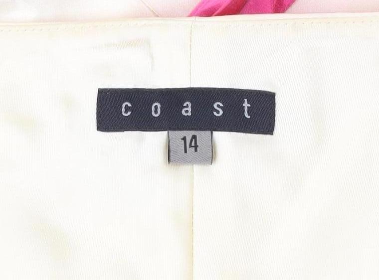 Coast Women’s Ivory Floral Silk Cotton Slip Dress Size 14