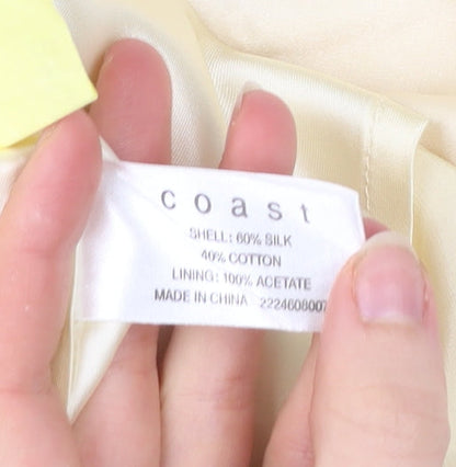 Coast Women’s Ivory Floral Silk Cotton Slip Dress Size 14