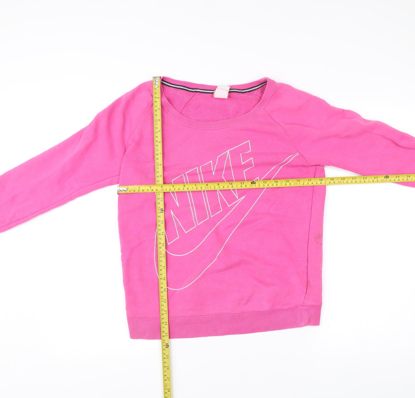 Nike Women’s Pink Small Logo Pullover Sweatshirt Long Sleeve