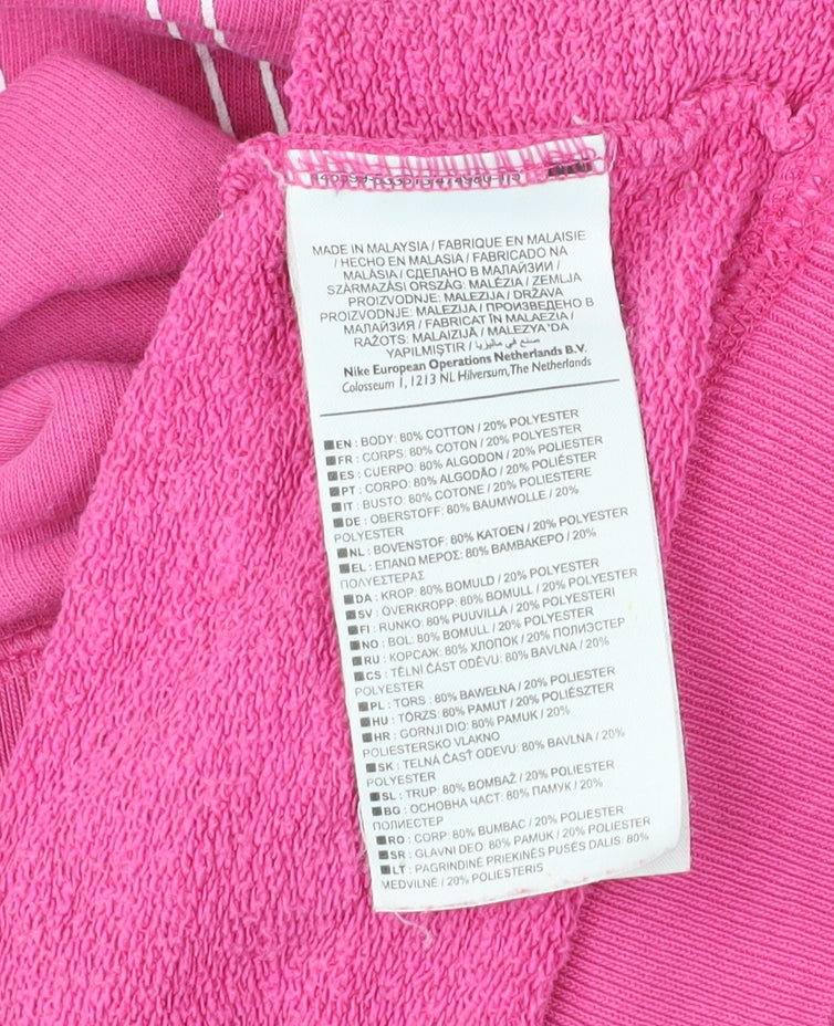 Nike Women’s Pink Small Logo Pullover Sweatshirt Long Sleeve