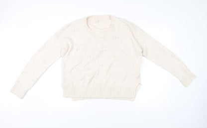 Womens UK Size 12 Fat Face Beige Pullover Jumper