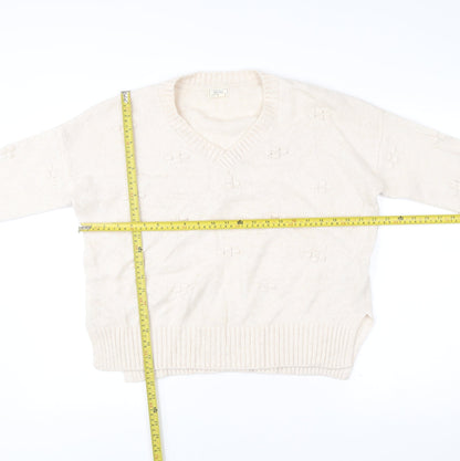 Womens UK Size 12 Fat Face Beige Pullover Jumper