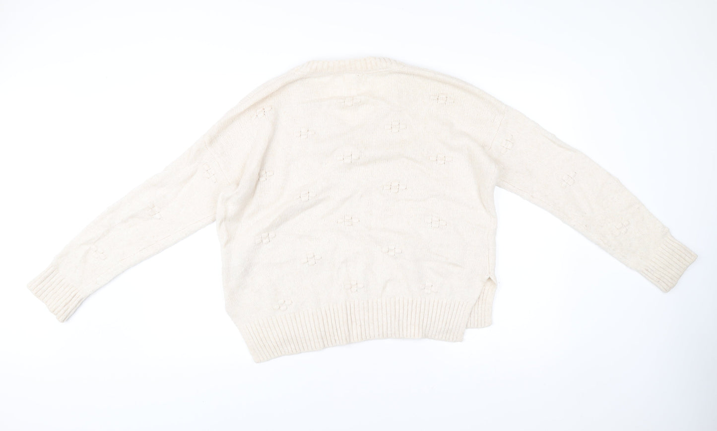 Womens UK Size 12 Fat Face Beige Pullover Jumper