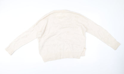 Womens UK Size 12 Fat Face Beige Pullover Jumper