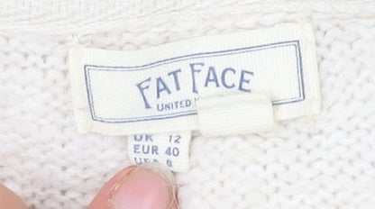 Womens UK Size 12 Fat Face Beige Pullover Jumper