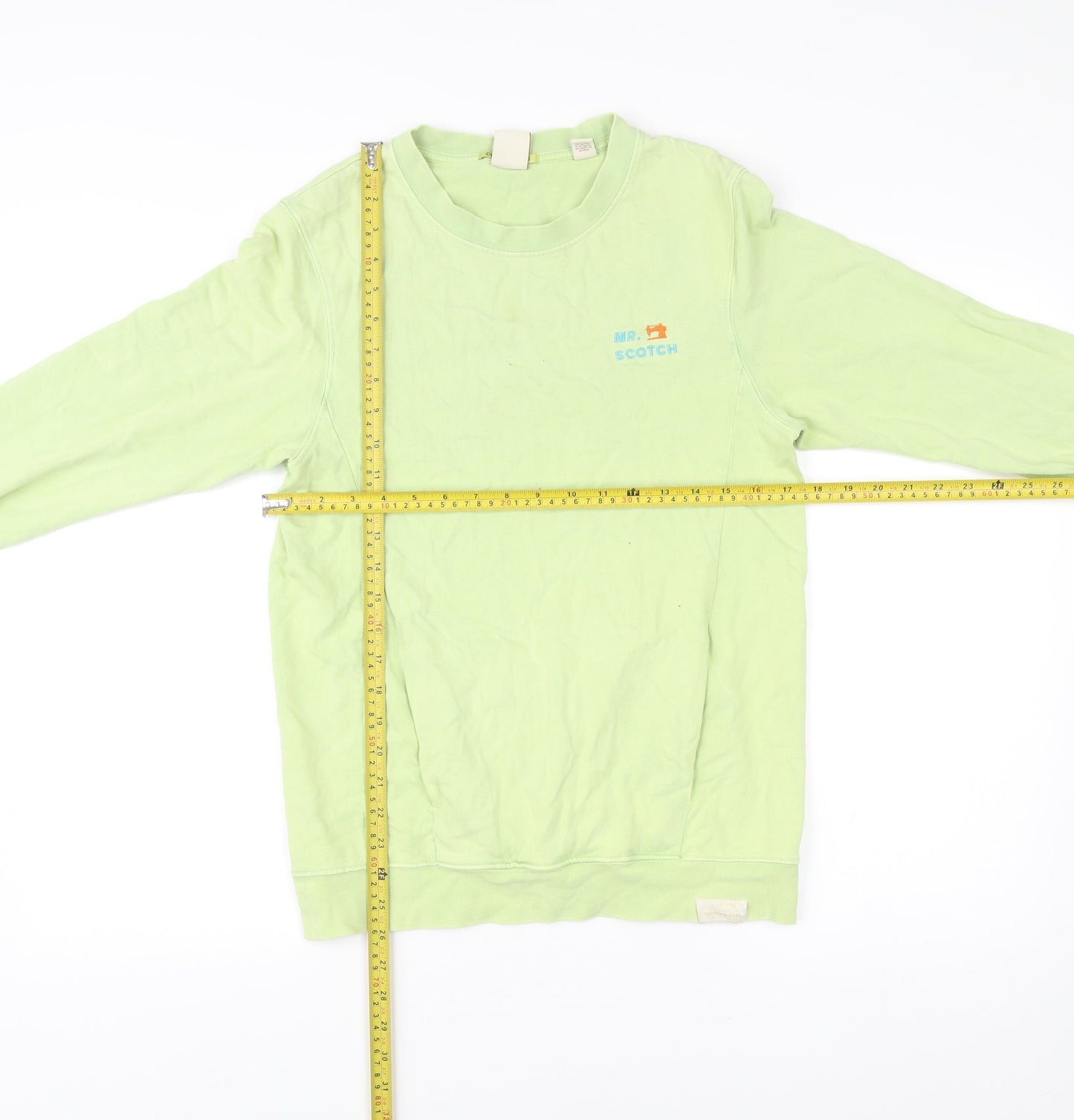 Scotch & Soda Men’s Green Cotton Pullover Sweatshirt Small Crew Neck