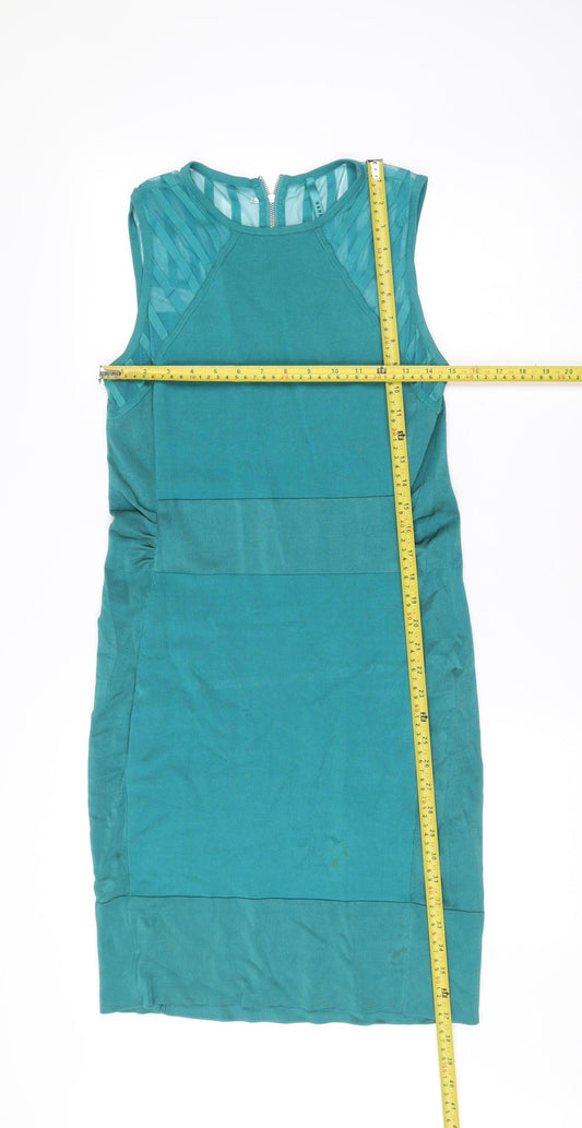 Karen Millen Women’s Green Bodycon Sleeveless Dress Size 4