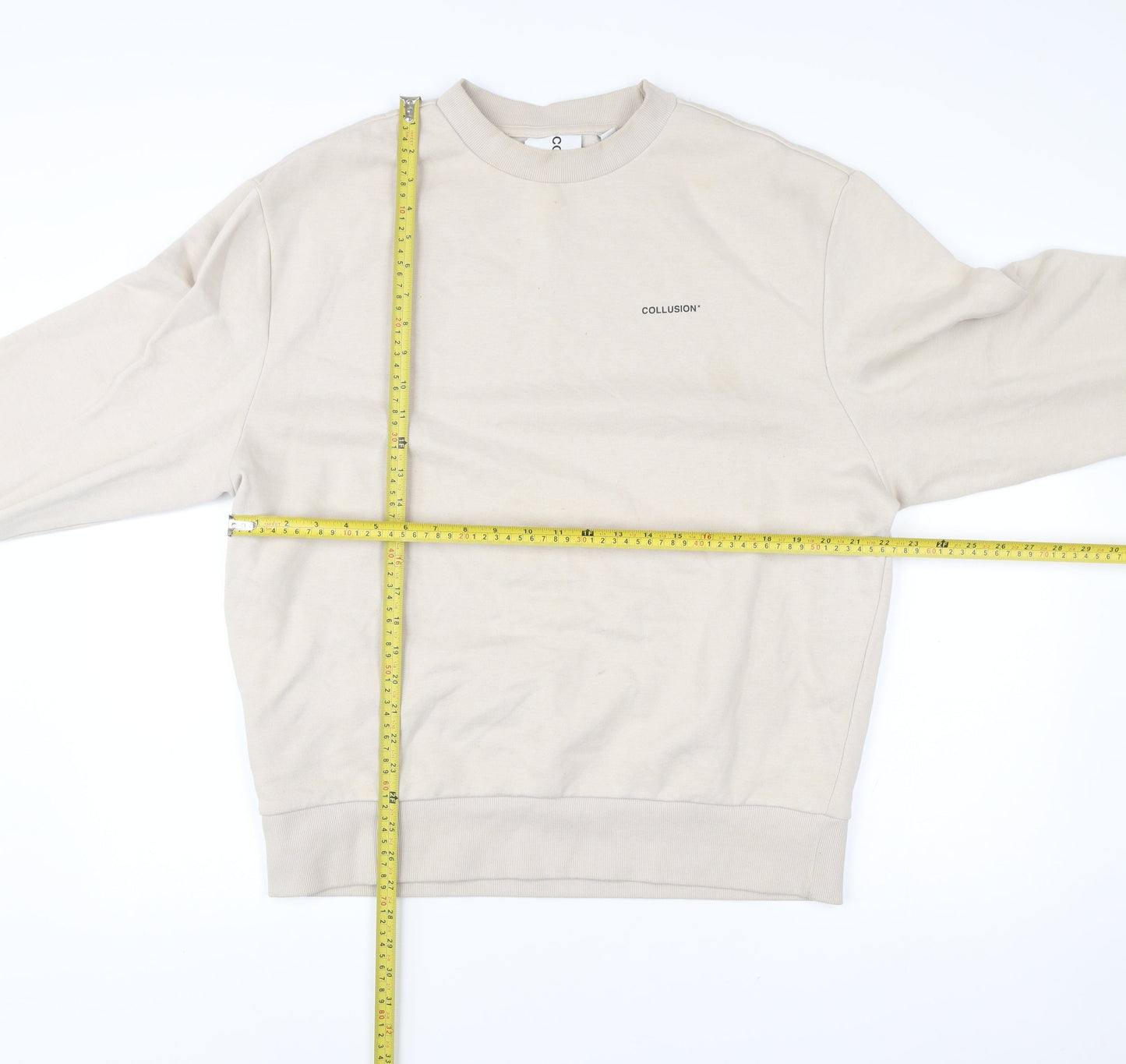 Mens UK Size M COLLUSION Beige Pullover Sweatshirt