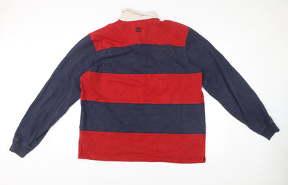 Timberland Men’s Multicoloured XL Rugby Stripe Collared Pullover Sweatshirt