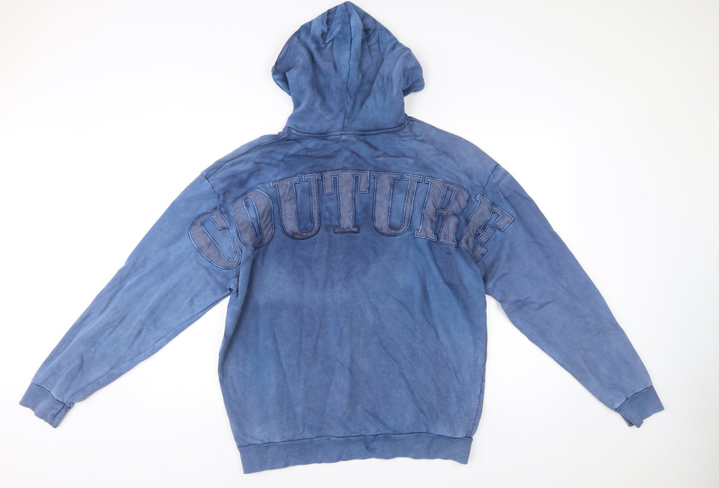 The Couture Club Mens Blue Hoodie Pullover Regular Fit Size M