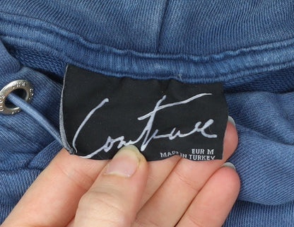 The Couture Club Mens Blue Hoodie Pullover Regular Fit Size M