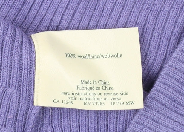 Laura Ashley Womens Purple Wool Roll Neck Jumper Small Petite