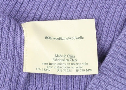Laura Ashley Womens Purple Wool Roll Neck Jumper Small Petite