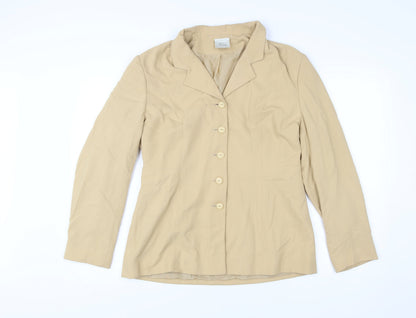Simply Classic Womens Beige Size 14 Single-Breasted Suit Jacket