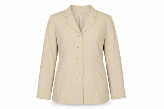 Simply Classic Womens Beige Size 14 Single-Breasted Suit Jacket