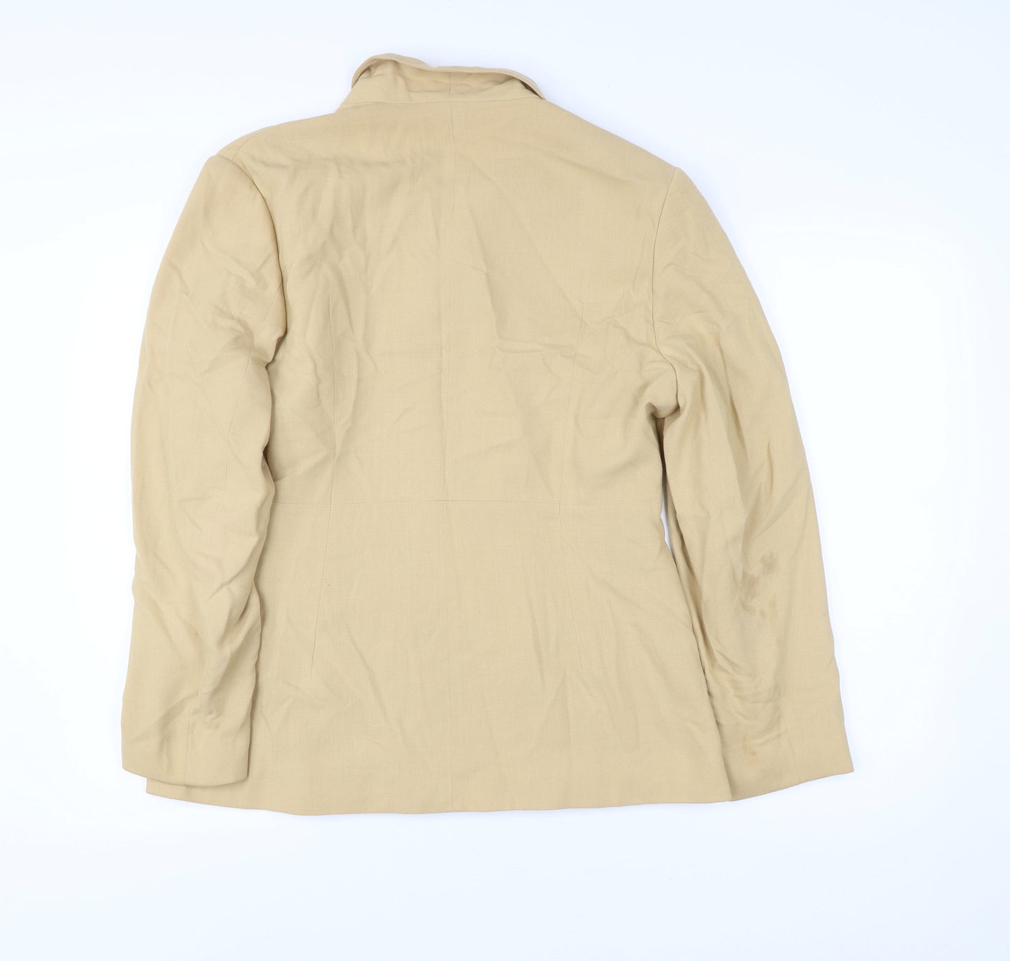 Simply Classic Womens Beige Size 14 Single-Breasted Suit Jacket