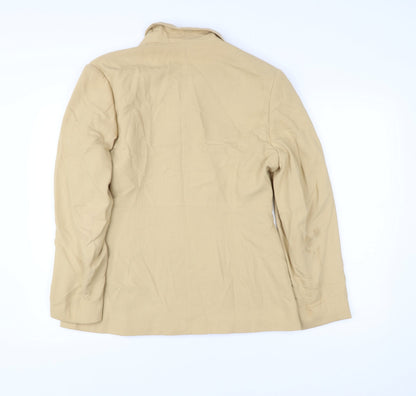 Simply Classic Womens Beige Size 14 Single-Breasted Suit Jacket