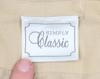 Simply Classic Womens Beige Size 14 Single-Breasted Suit Jacket