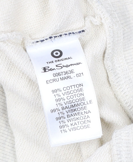 Mens UK Size L Ben Sherman Beige Pullover Hoodie