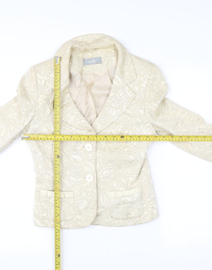 Wallis Women’s Ivory Floral Jacquard Blazer Jacket Size 10