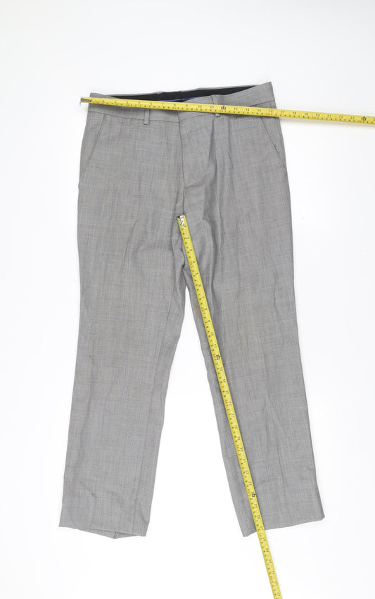 Mens UK Size 32 Topman Regular Grey Suit Tuxedo