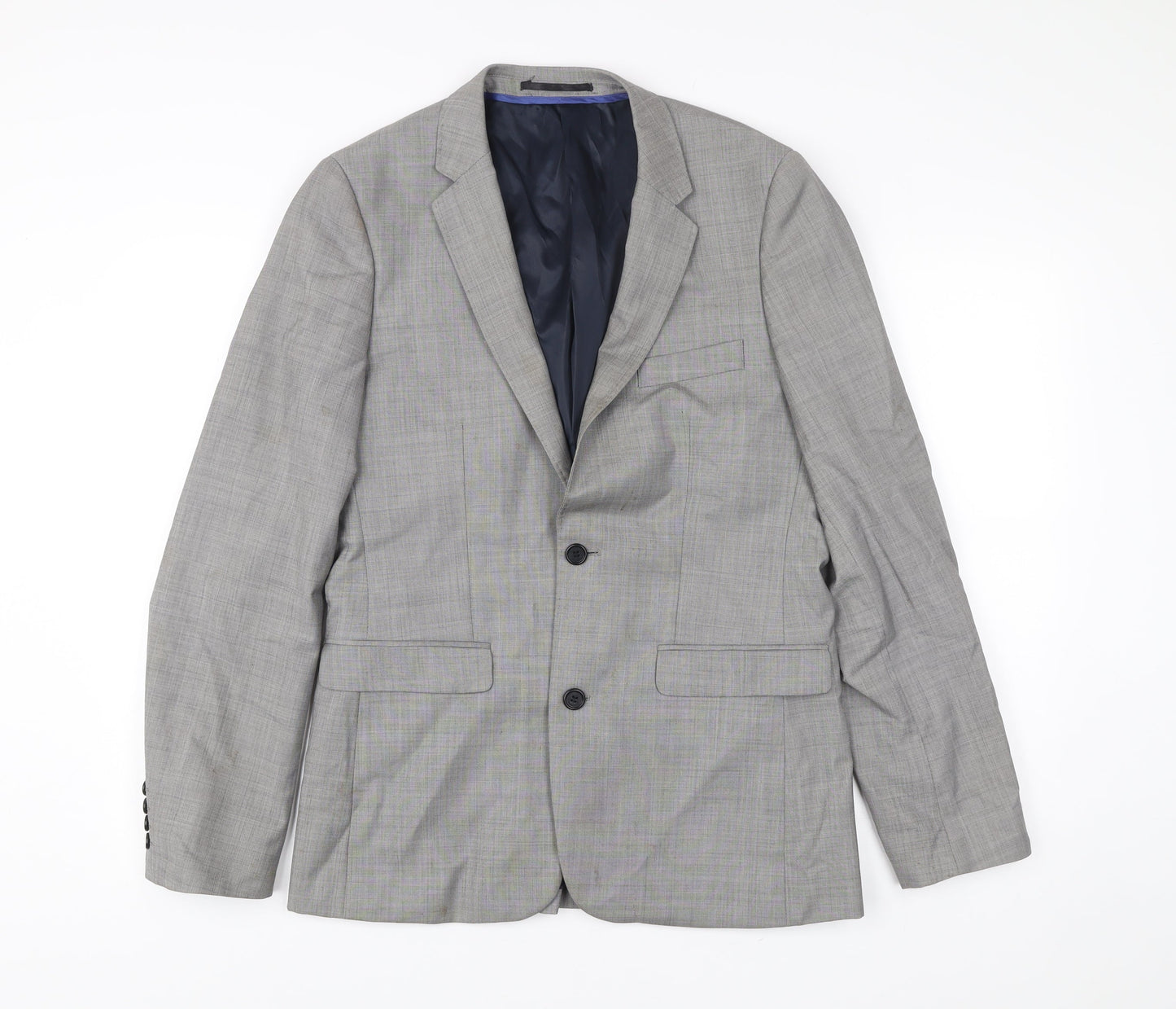 Mens UK Size 38 Topman Regular Grey Suit Jacket