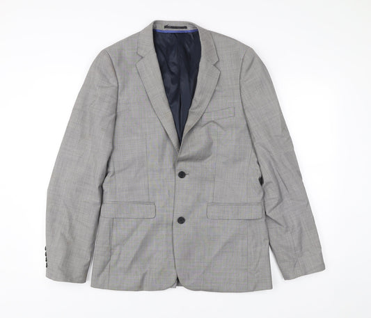 Mens UK Size 38 Topman Regular Grey Suit Jacket