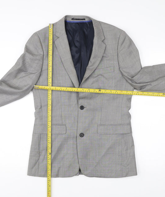 Mens UK Size 38 Topman Regular Grey Suit Jacket
