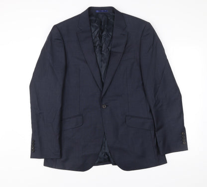 Next Italia Men’s Blue Wool Blazer Jacket Size 40 Regular Classic Fit