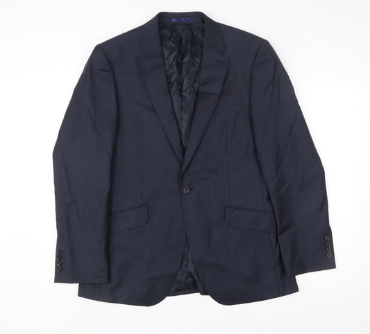 Next Italia Men’s Blue Wool Blazer Jacket Size 40 Regular Classic Fit