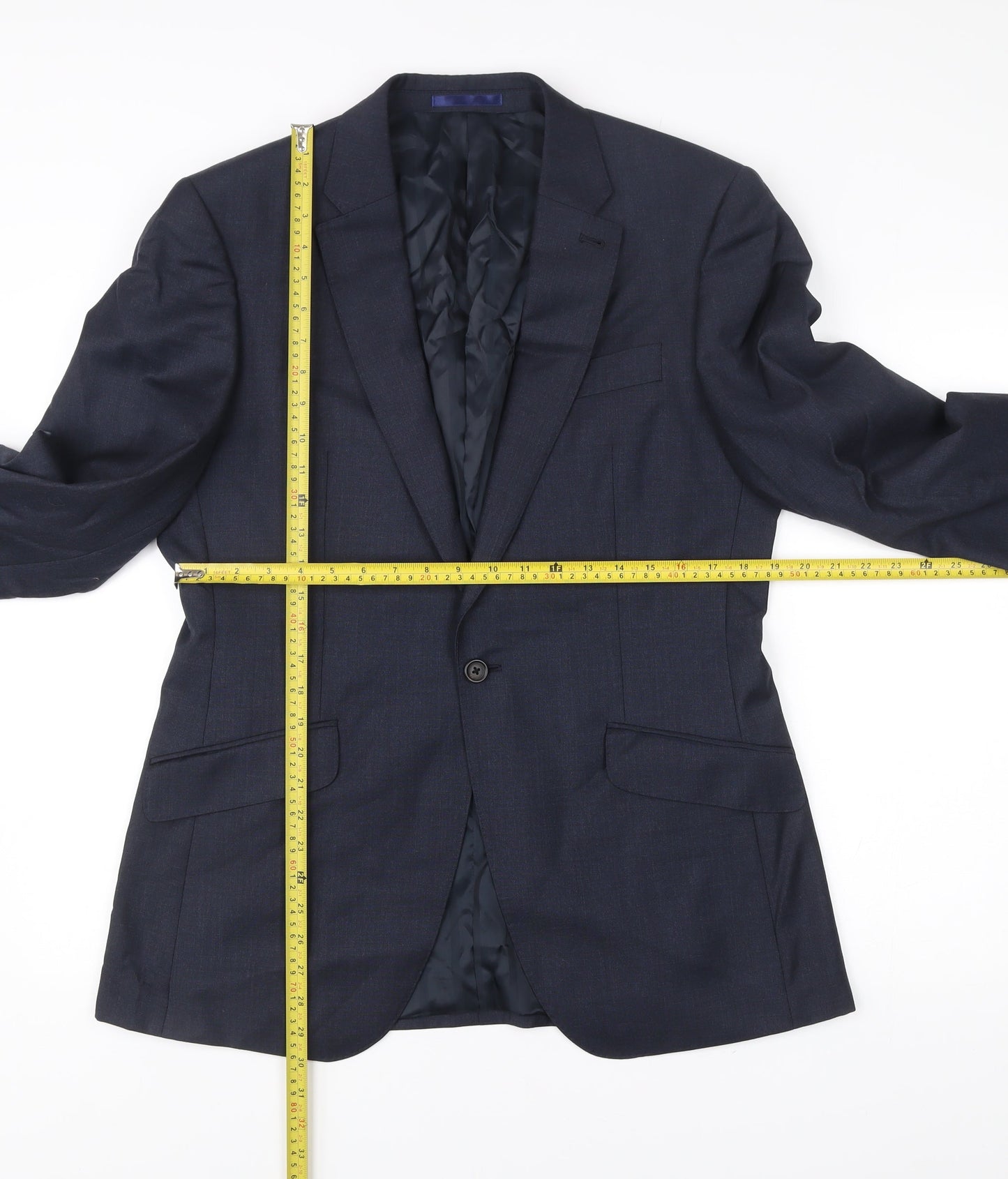 Next Italia Men’s Blue Wool Blazer Jacket Size 40 Regular Classic Fit