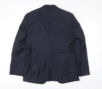 Next Italia Men’s Blue Wool Blazer Jacket Size 40 Regular Classic Fit