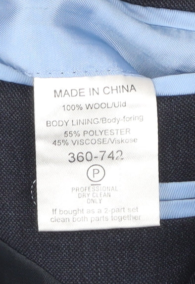 Next Italia Men’s Blue Wool Blazer Jacket Size 40 Regular Classic Fit