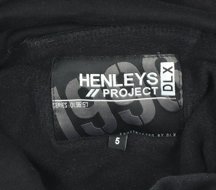 Mens UK Size L Henleys Black Pullover Hoodie