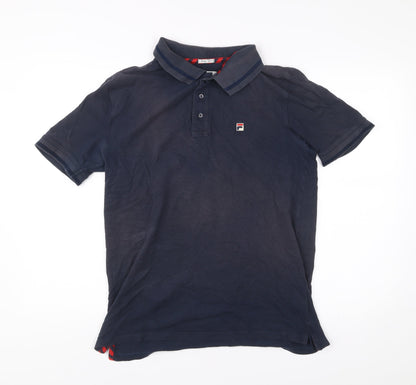 Fila Mens Blue XL Slim Fit Polo Shirt Cotton Stretch