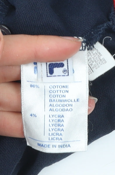 Fila Mens Blue XL Slim Fit Polo Shirt Cotton Stretch