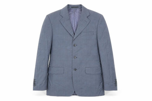 Austin Reed Men Blue 38 Jacket Blazer Check Wool Cotton