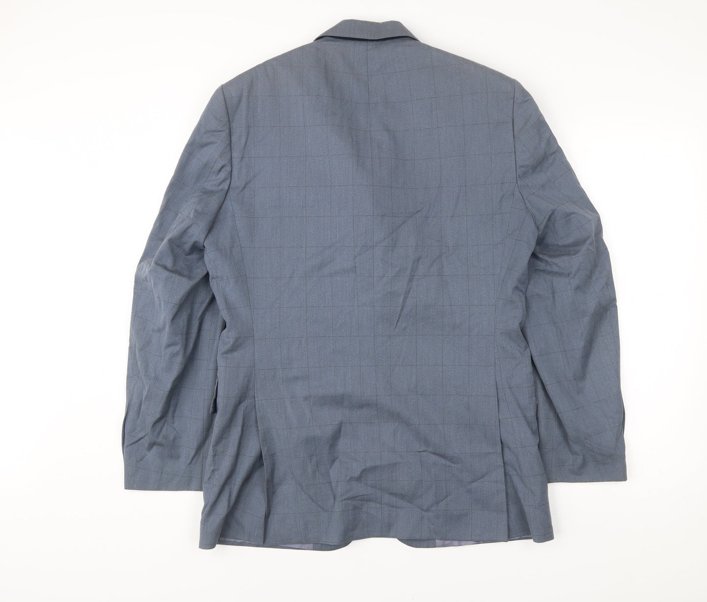 Austin Reed Men Blue 38 Jacket Blazer Check Wool Cotton