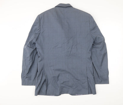 Austin Reed Men Blue 38 Jacket Blazer Check Wool Cotton