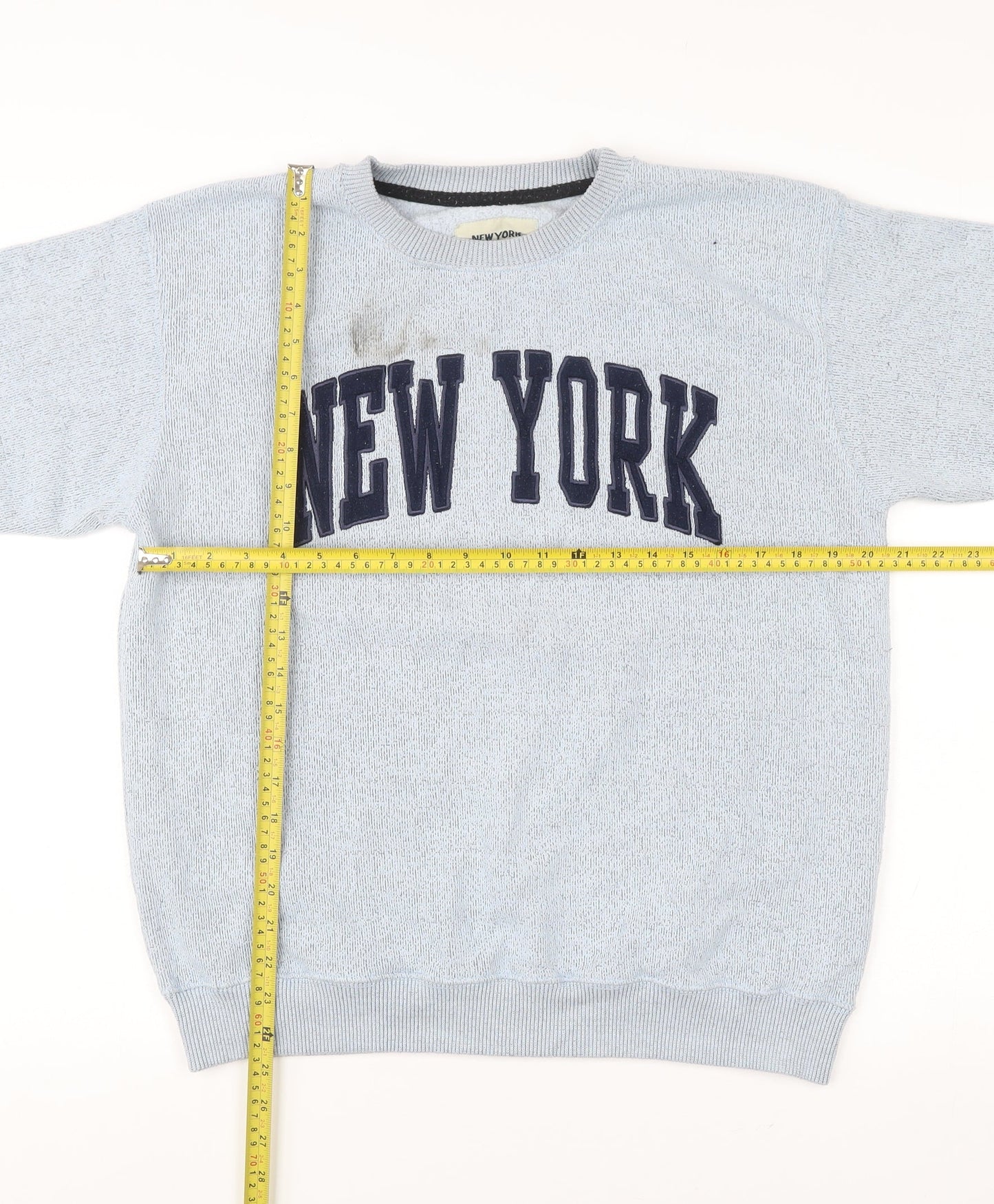 New York Popular Mens Grey Sweatshirt L Crew Neck Pullover Logo