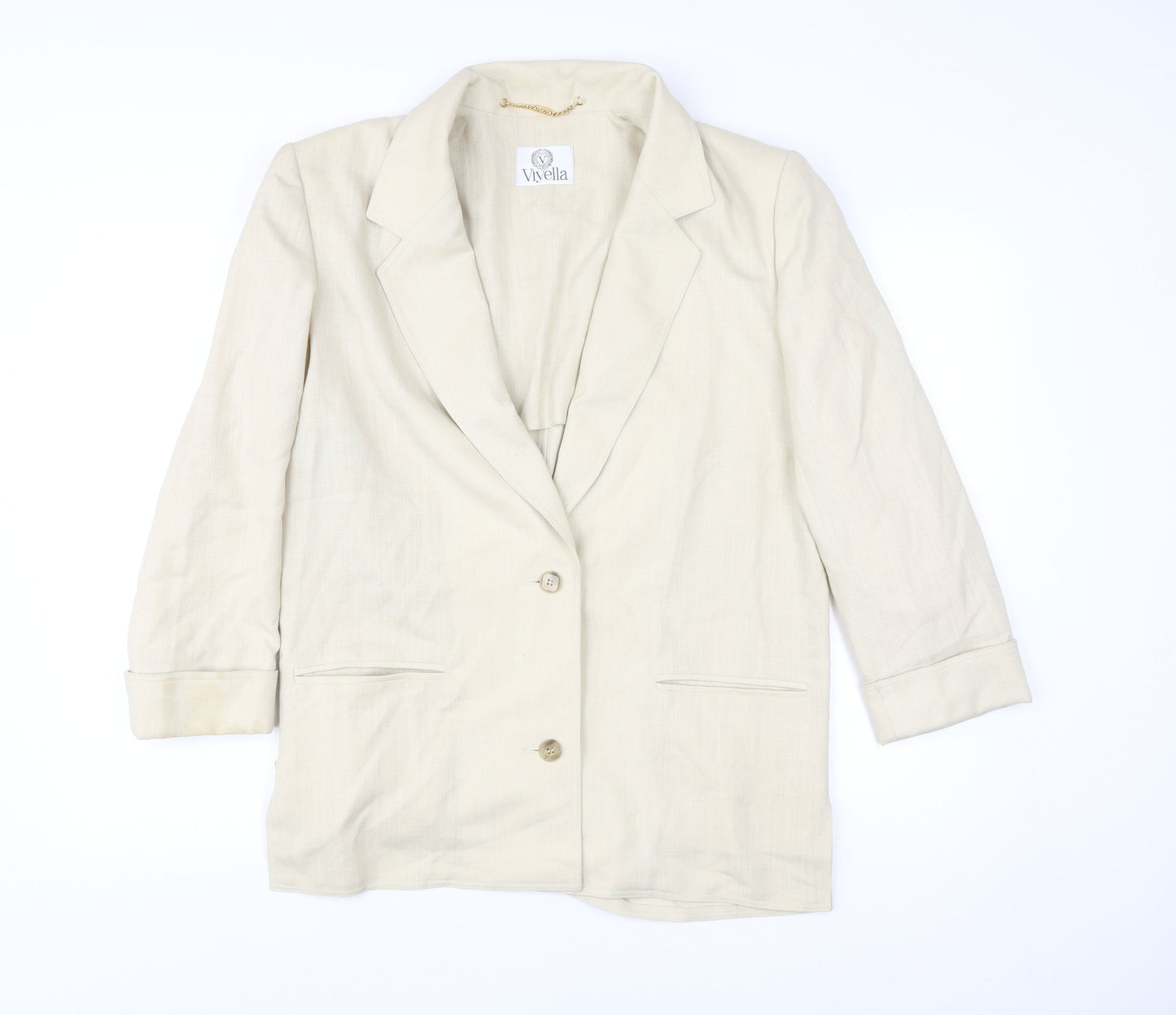 Viyella Women’s Beige Angora Blend Blazer Jacket UK 10 Classic Fit