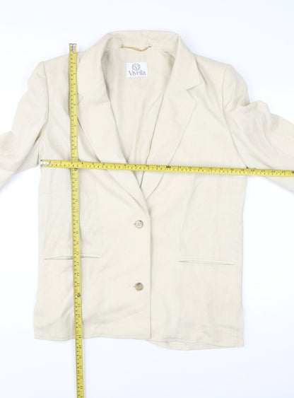 Viyella Women’s Beige Angora Blend Blazer Jacket UK 10 Classic Fit