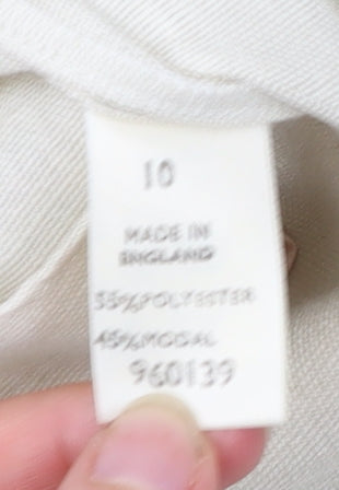 Viyella Women’s Beige Angora Blend Blazer Jacket UK 10 Classic Fit