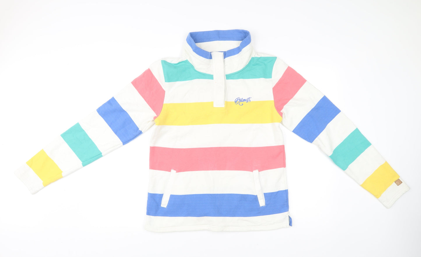 Animal Womens Multicoloured Stripe Henley Sweatshirt Size 10