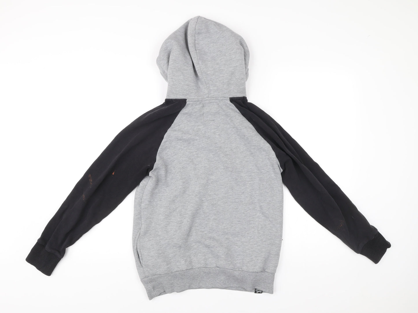 Brookhaven Womens Grey Black Hoodie Size 10 Pullover Logo Print