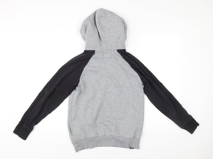 Brookhaven Womens Grey Black Hoodie Size 10 Pullover Logo Print