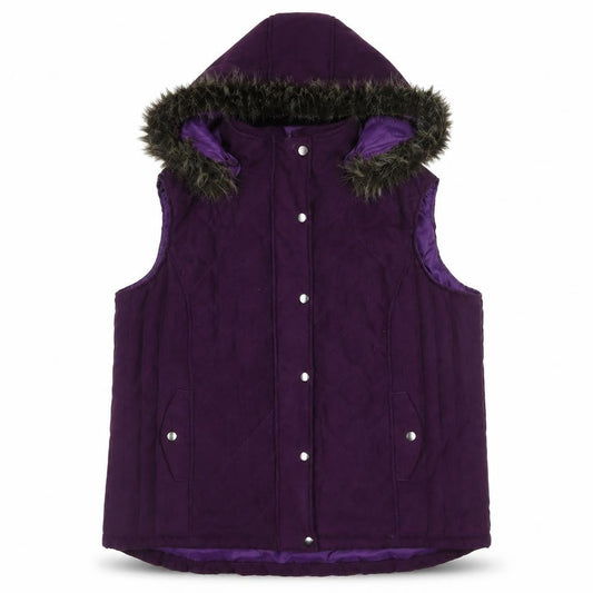 Womens UK Size XL EWM Purple Quilted Coat