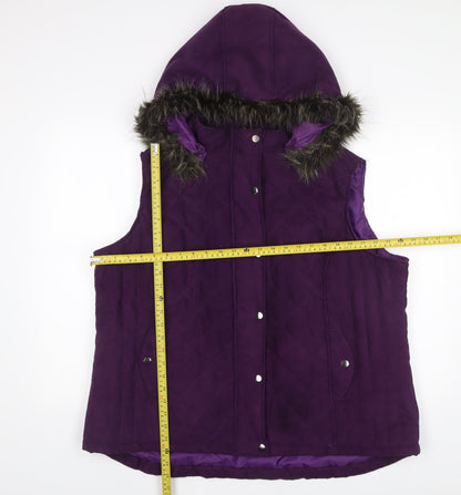 Womens UK Size XL EWM Purple Quilted Coat